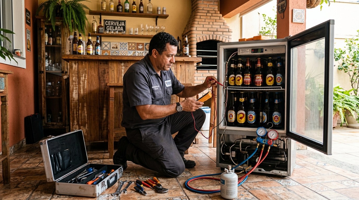 Recarga de gás refrigerante de cervejeira em Taubaté‑SP